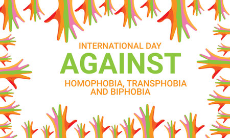International Day Against Homophobia, Transphobia and Biphobia. May 17. Template for background, banner, card, poster. vector illustration.のイラスト素材
