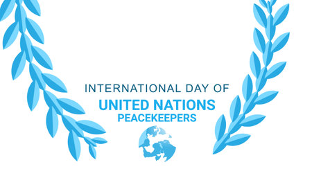 International Day of United Nations Peacekeepers. Template for background, banner, card, poster. vector illustration.のイラスト素材