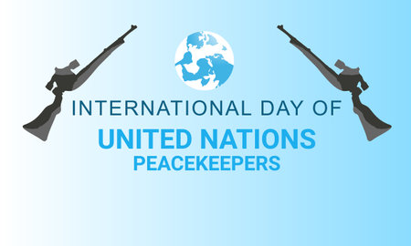 International Day of United Nations Peacekeepers. Template for background, banner, card, poster. vector illustration.のイラスト素材