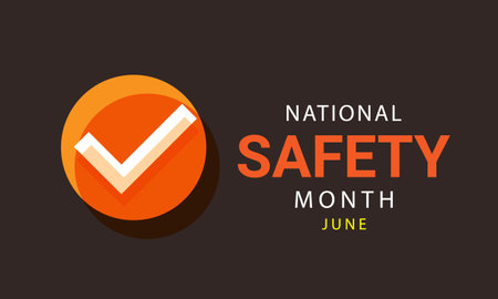 National safety month june. background, banner, card, poster, template. Vector illustration.のイラスト素材