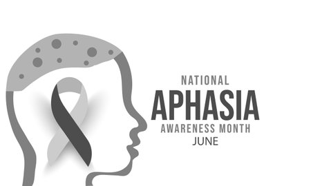 National Aphasia awareness month june. background, banner, card, poster, template. Vector illustration.のイラスト素材