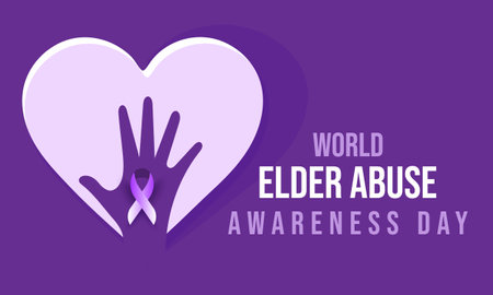 World Elder abuse awareness day. background, banner, card, poster, template. Vector illustration.のイラスト素材