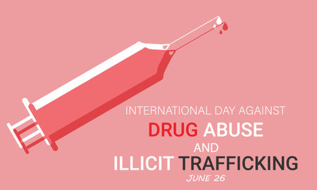 International day against drug abuse and illicit trafficking. background, banner, card, poster, template. Vector illustration.のイラスト素材