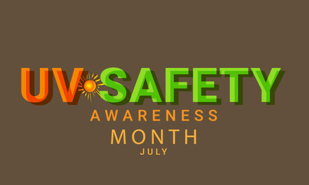 UV safety awareness month. background, banner, card, poster, template. Vector illustration.のイラスト素材