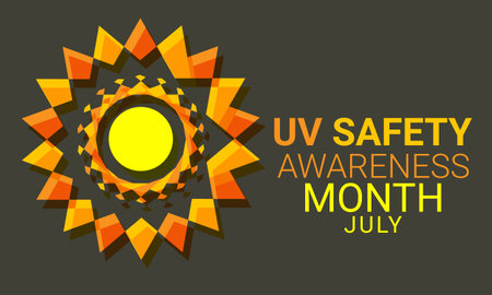 UV safety awareness month. background, banner, card, poster, template. Vector illustration.のイラスト素材