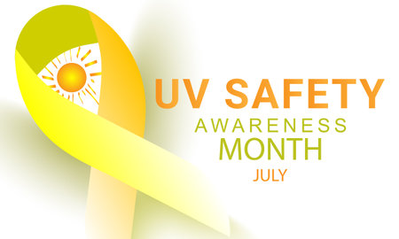 UV safety awareness month. background, banner, card, poster, template. Vector illustration.のイラスト素材