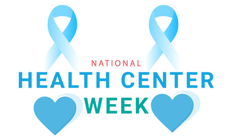 National health Center week august. background, banner, card, poster, template. Vector illustration.のイラスト素材