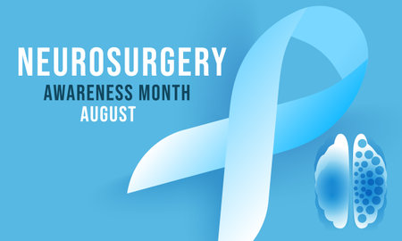 August is Neurosurgery awareness month. background, banner, card, poster, template. Vector illustration.のイラスト素材