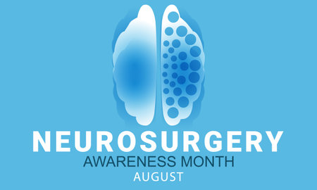 August is Neurosurgery awareness month. background, banner, card, poster, template. Vector illustration.のイラスト素材