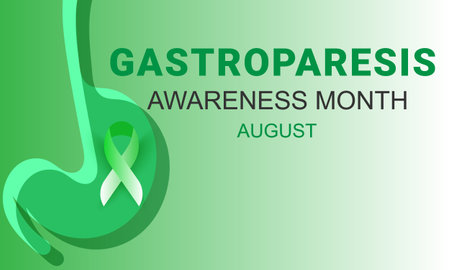 August is gastroparesis awareness month. background, banner, card, poster, template. Vector illustration.のイラスト素材