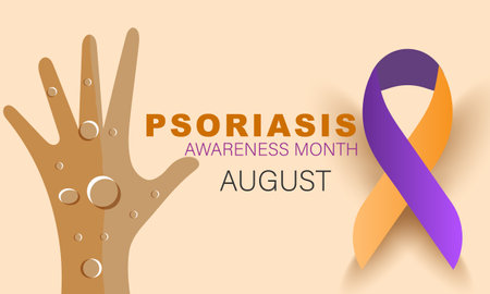 August is Psoriasis awareness month. background, banner, card, poster, template. Vector illustration.のイラスト素材