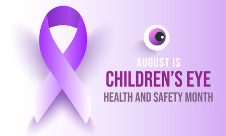 August is Childrenâs eye health and safety month. background, banner, card, poster, template. Vector illustration.のイラスト素材