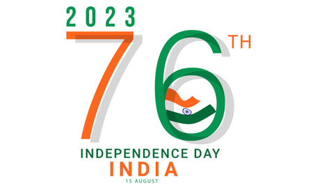 76 year Happy independence day India. background, banner, card, poster, template. Vector...
