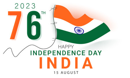 76 year Happy independence day India. background, banner, card, poster, template. Vector illustration.のイラスト素材