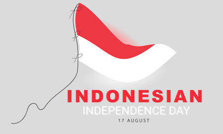 Happy independence day Indonesia. background, banner, card, poster, template. Vector illustration.のイラスト素材
