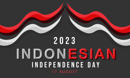 Happy independence day Indonesia. background, banner, card, poster, template. Vector illustration.のイラスト素材