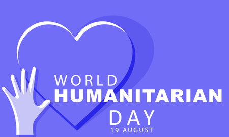 World Humanitarian day. background, banner, card, poster, template. Vector illustration.のイラスト素材