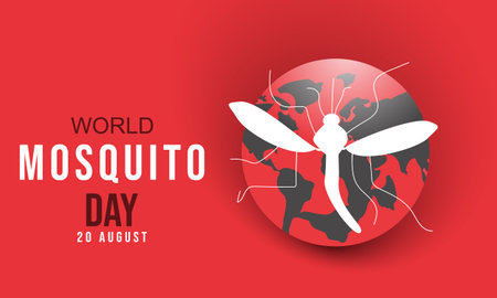 World Mosquito Day. background, banner, card, poster, template. Vector illustration.のイラスト素材