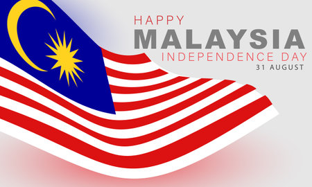 Malaysia independence day. background, banner, card, poster, template. Vector illustration.のイラスト素材
