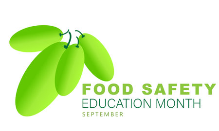 Food Safety education month. background, banner, card, poster, template. Vector illustration.のイラスト素材