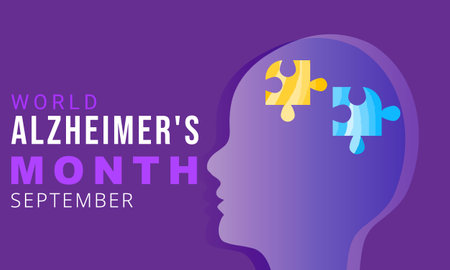 World Alzheimer's month. background, banner, card, poster, template. Vector illustration.のイラスト素材