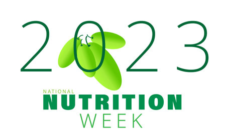 National Nutrition week. background, banner, card, poster, template. Vector illustration.のイラスト素材