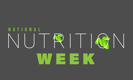 National Nutrition week. background, banner, card, poster, template. Vector illustration.のイラスト素材
