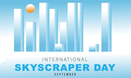 Skyscraper day. background, banner, card, poster, template. Vector illustration.のイラスト素材