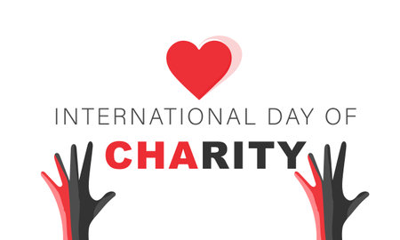 international day of charity day. background, banner, card, poster, template. Vector illustration.のイラスト素材
