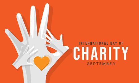 international day of charity day. background, banner, card, poster, template. Vector illustration.のイラスト素材