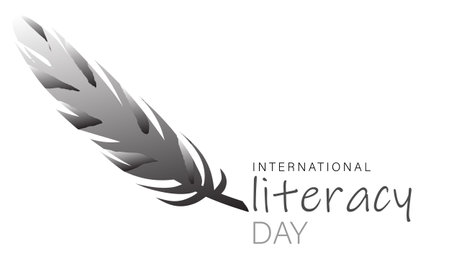 international literacy day. background, banner, card, poster, template. Vector illustration.のイラスト素材