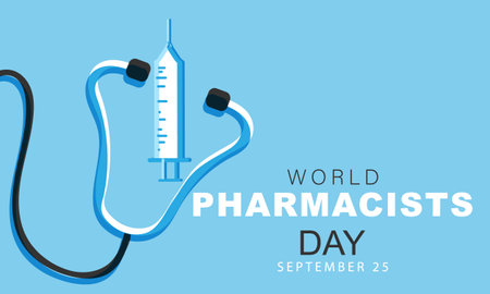 World Pharmacists Day. background, banner, card, poster, template. Vector illustration.のイラスト素材