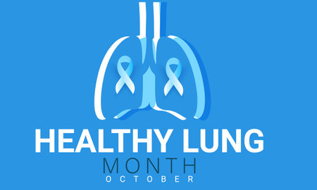 Healthy Lung month. background, banner, card, poster, template. Vector illustration.のイラスト素材