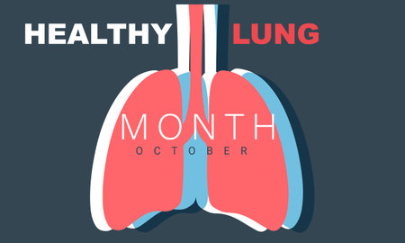 Healthy Lung month. background, banner, card, poster, template. Vector illustration.のイラスト素材