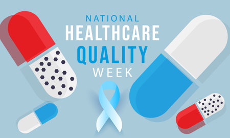 National healthcare quality week. background, banner, card, poster, template. Vector illustration.のイラスト素材