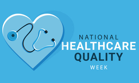 National healthcare quality week. background, banner, card, poster, template. Vector illustration.のイラスト素材