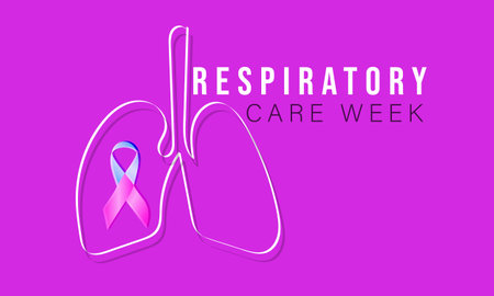 Respiratory Care week. background, banner, card, poster, template. Vector illustration.のイラスト素材
