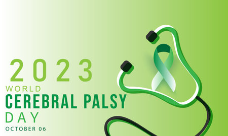 World Cerebral Palsy Day. background, banner, card, poster, template. Vector illustration.のイラスト素材