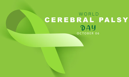 World Cerebral Palsy Day. background, banner, card, poster, template. Vector illustration.のイラスト素材
