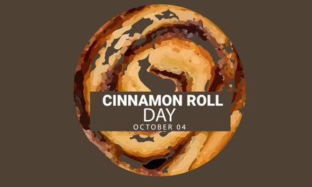 Cinnamon Roll day. background, banner, card, poster, template. Vector illustration.のイラスト素材