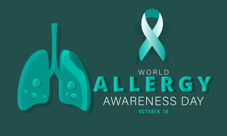 World Allergy awareness day. background, banner, card, poster, template. Vector illustration.のイラスト素材