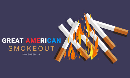Great American Smokeout. background, banner, card, poster, template. Vector illustration.のイラスト素材