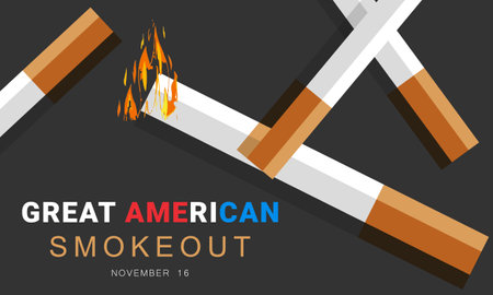 Great American Smokeout. background, banner, card, poster, template. Vector illustration.のイラスト素材