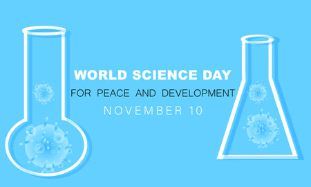 World Science Day for Peace and Development. background, banner, card, poster, template. Vector illustration.のイラスト素材