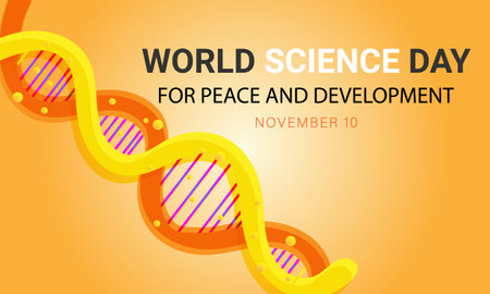 World Science Day for Peace and Development. background, banner, card, poster, template. Vector illustration.のイラスト素材