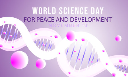 World Science Day for Peace and Development. background, banner, card, poster, template. Vector illustration.のイラスト素材