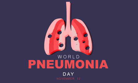 World Pneumonia Day. background, banner, card, poster, template. Vector illustration.のイラスト素材