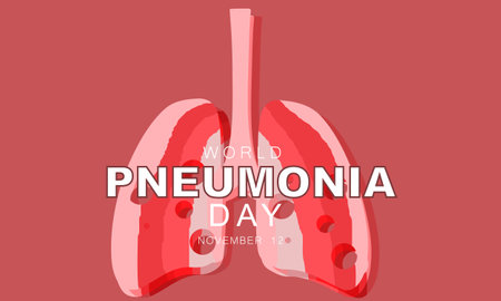 World Pneumonia Day. background, banner, card, poster, template. Vector illustration.のイラスト素材