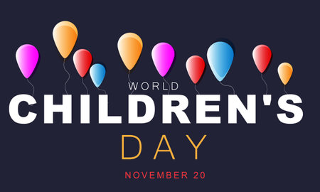 World children's day. background, banner, card, poster, template. Vector illustration.のイラスト素材