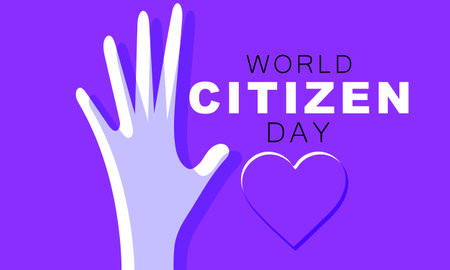 World citizen's day. background, banner, card, poster, template. Vector illustration.のイラスト素材